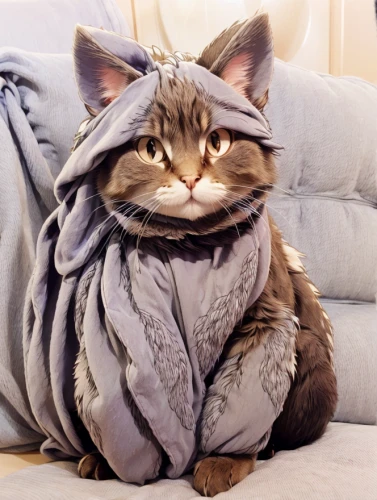 warm and cozy,wrapped up,bundled,scarf animal,gray kitty,arabian mau,cat image,cat kawaii,cozy,animals play dress-up,cat resting,cute cat,blanket,napoleon cat,haute couture,cat bed,winter mood,cat in bed,cat warrior,funny cat