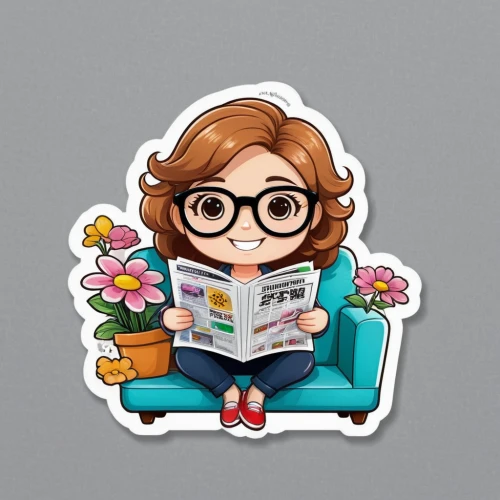 flat blogger icon,bookworm,bookmark with flowers,clipart sticker,reading glasses,bookmark,stickers,my clipart,book glasses,sticker,bookmarker,blogger icon,reader,relaxing reading,blonde sits and reads the newspaper,book mark,reading owl,clipart,readers,heart clipart,Unique,Design,Sticker