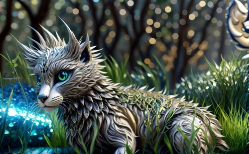 forest dragon,new world porcupine,gryphon,forest animal,forest king lion,ornamental grass,prickle,silver grass,feather bristle grass,porcupine,woodland animals,kelpie,whimsical animals,prickly,elven forest,grass fronds,dryad,undergrowth,lawn ornament,spiny