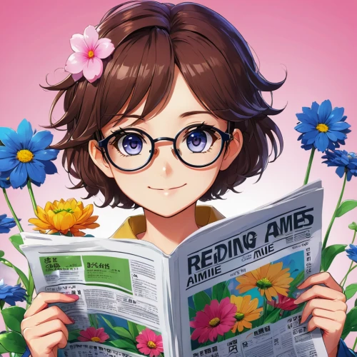 reading the newspaper,reading glasses,holding flowers,newspaper reading,fine flowers,free land-rose,relaxing reading,reading,flower background,carnation coloring,frame flora,honmei choco,with glasses,floral background,reading newspapaer,marguerite,rosa ' amber cover,colorful floral,flowers frame,readers,Illustration,Japanese style,Japanese Style 03