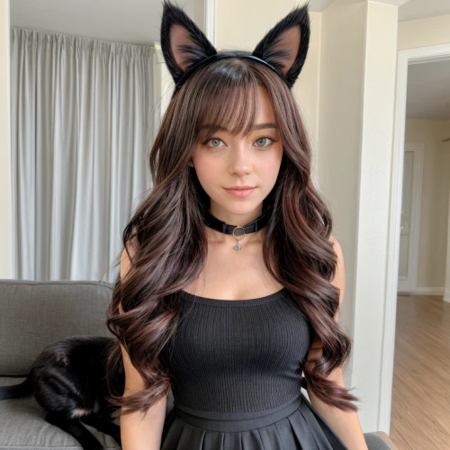 cat ears,halloween black cat,feline look,halloween cat,black cat,halloween2019,halloween 2019,costume hat,cat head,kitty,catwoman,meow,feline,cat eyes,satin bow,gray kitty,cat tail,kitten hat,kat,doll paola reina