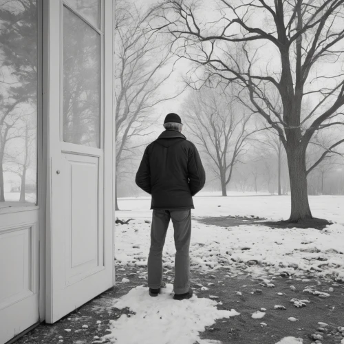 the threshold of the house,the cold season,threshold,door husband,the snow falls,hoarfrost,winter background,standing man,man praying,winters,cold winter weather,in the winter,winter mood,frosted glass pane,open door,winter morning,frosted glass,hard winter,snowstorm,snowed in,Photography,Documentary Photography,Documentary Photography 07