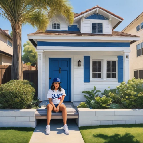 bungalow,house painting,azusa nakano k-on,homeownership,sonoda love live,left house,home ownership,mortgage,real-estate,lonely house,smart house,cube house,beach house,beachhouse,little house,blue painting,house shape,homebuying,blue doors,2d,Conceptual Art,Fantasy,Fantasy 03