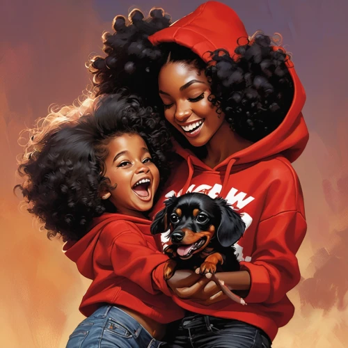 afro american girls,capricorn mother and child,beautiful african american women,little girl and mother,black women,girl with dog,puppies,toy poodle,playing puppies,mother and daughter,puppy pet,dog breed,afro-american,mom and daughter,little red riding hood,mother with child,black couple,miniature poodle,motherhood,puppy love,Conceptual Art,Oil color,Oil Color 04