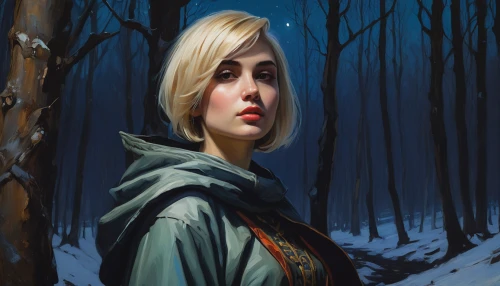 girl with tree,fantasy portrait,red riding hood,the blonde in the river,the snow queen,mystical portrait of a girl,world digital painting,digital painting,vampire woman,little red riding hood,gothic portrait,sci fiction illustration,the enchantress,sorceress,winterblueher,blonde woman,oil painting,fantasy art,vampire lady,blue enchantress,Conceptual Art,Fantasy,Fantasy 15