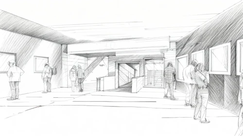 school design,hallway space,subway station,concept art,lecture hall,core renovation,3d rendering,house drawing,entrance hall,archidaily,renovation,lecture room,technical drawing,conference room,hall,bus garage,store fronts,station hall,bus station,railway carriage,Design Sketch,Design Sketch,Pencil Line Art