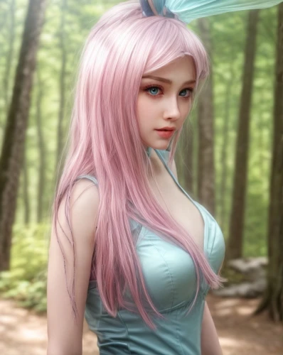 fae,violet head elf,rosa 'the fairy,forest background,rosa ' the fairy,faerie,elven,luka,male elf,fantasy portrait,rapunzel,faery,realdoll,elza,elven forest,rusalka,forest clover,cg artwork,anime girl,in the forest,Common,Common,Natural