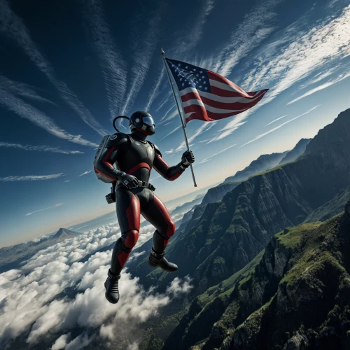 base jumping,flag day (usa),skydiving,parachutist,tandem skydiving,skydive,mountain paraglider,skydiver,paraglider takes to the skies,powered parachute,parachuting,tandem jump,america flag,figure of paragliding,american flag,patriot,america,paraglider,paratrooper,patriotism