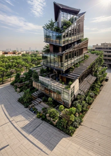 roof garden,danyang eight scenic,cube stilt houses,eco hotel,shenzhen vocational college,balcony garden,residential tower,sky apartment,garden of plants,hongdan center,penthouse apartment,sky ladder plant,hoboken condos for sale,feng shui golf course,cubic house,roof terrace,climbing garden,multistoreyed,modern architecture,glass facade,Architecture,Commercial Building,Transitional,Mediterranean Organic