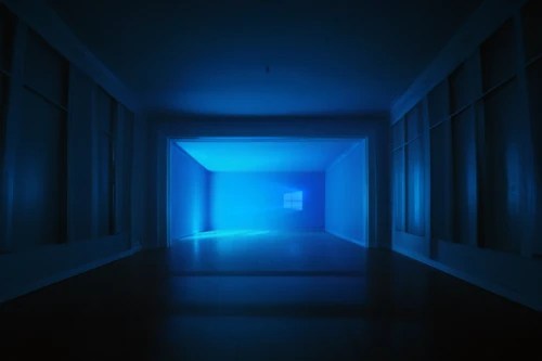 blue room,blue light,hallway,hallway space,3d render,corridor,a dark room,creepy doorway,penumbra,cinema 4d,cold room,render,wall,blu,3d background,nightlight,portal,the server room,light space,visual effect lighting