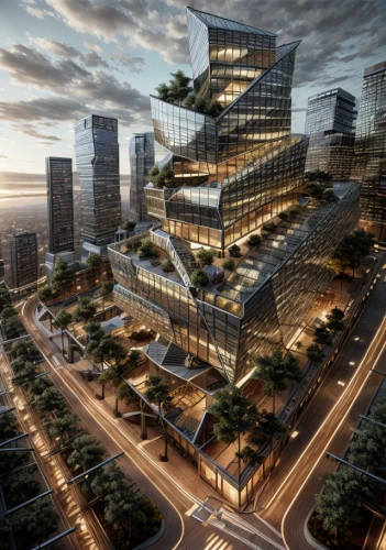 hongdan center,futuristic architecture,skyscapers,hotel barcelona city and coast,glass facade,barangaroo,costanera center,hudson yards,tianjin,urban development,arq,xiamen,smart city,kirrarchitecture,zhengzhou,autostadt wolfsburg,solar cell base,3d rendering,mixed-use,wuhan''s virus