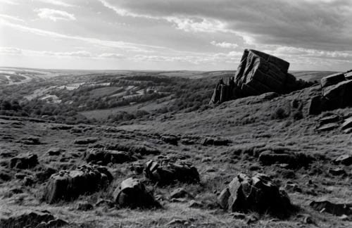 bathgate hills,moorland,valley of desolation,high moor,chambered cairn,bullers of buchan,ruined castle,megalith facility harhoog,lanyon quoit,north yorkshire moors,northumberland,megalithic,panorama of the landscape,peak district,megaliths,agfa isolette,dolerite rock,whernside,yorkshire,derbyshire
