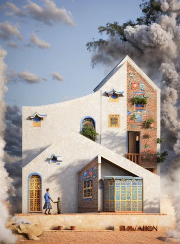 cube stilt houses,hanging houses,eco-construction,housebuilding,frame house,cube house,surrealism,cubic house,pigeon house,crooked house,photo manipulation,houses clipart,surrealistic,photomanipulation,clay house,photomontage,apartment house,brick house,crispy house,environmental destruction