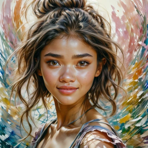 fantasy portrait,girl portrait,mystical portrait of a girl,moana,portrait of a girl,oil painting,oil painting on canvas,world digital painting,young girl,boho art,digital painting,romantic portrait,young woman,painting technique,fantasy art,photo painting,art painting,artist portrait,digital art,oil on canvas