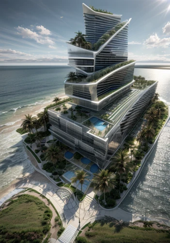 futuristic architecture,jumeirah beach hotel,barangaroo,largest hotel in dubai,futuristic art museum,hotel barcelona city and coast,3d rendering,skyscapers,cube stilt houses,modern architecture,solar cell base,eco hotel,jumeirah,mamaia,da nang,artificial island,asian architecture,tallest hotel dubai,dhabi,dalian