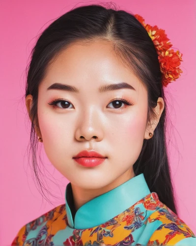inner mongolian beauty,oriental girl,mulan,hanbok,asian woman,asian costume,oriental princess,vintage asian,asian culture,asian girl,vietnamese woman,geisha girl,traditional chinese,oriental,oriental painting,asian vision,chinese art,portrait background,colored pencil background,peach blossom,Photography,Fashion Photography,Fashion Photography 17