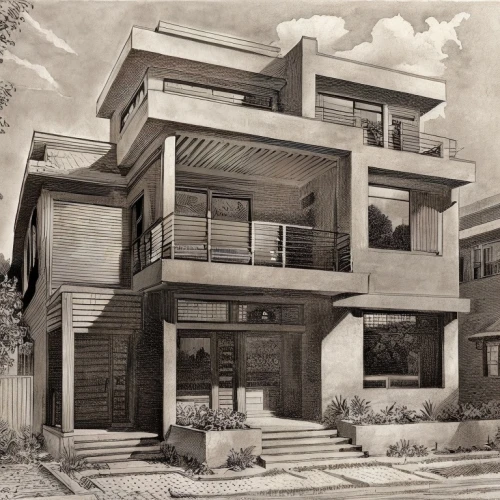 house drawing,escher,contemporary,modern house,modern architecture,habitat 67,villa,graphite,mid century house,garden elevation,architect plan,cubic house,pencil and paper,pencil drawing,suburban,two story house,kirrarchitecture,3d rendering,modern,house floorplan,Art sketch,Art sketch,Traditional