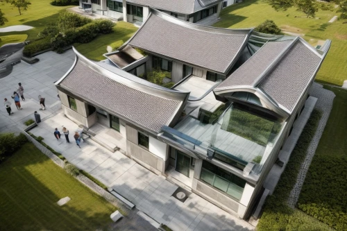 chinese architecture,asian architecture,japanese architecture,3d rendering,folding roof,house roof,model house,grass roof,archidaily,render,roof landscape,house roofs,roofing work,cube house,turf roof,kirrarchitecture,slate roof,house shape,suzhou,mansion,Architecture,Villa Residence,Modern,Bauhaus