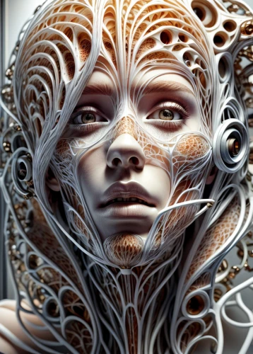 biomechanical,fractals art,tangle,fractal design,apophysis,fractalius,filigree,mandelbulb,fractal art,medusa,wireframe,humanoid,cybernetics,complexity,facets,intricate,fractals,sci fiction illustration,psychedelic art,fractal