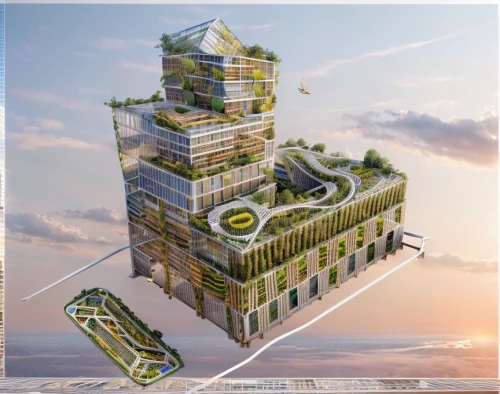 eco-construction,solar cell base,cube stilt houses,eco hotel,residential tower,sky apartment,futuristic architecture,artificial island,floating islands,cubic house,skyscraper town,sky space concept,skyscraper,mixed-use,building honeycomb,kirrarchitecture,electric tower,smart city,terraforming,high-rise building