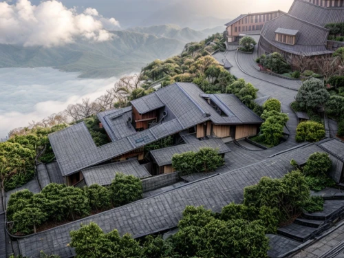 house in mountains,roof landscape,tigers nest,chinese architecture,asian architecture,house in the mountains,south korea,japanese architecture,ryokan,taiwan,mountain huts,chinese temple,house with lake,guizhou,rice terrace,yunnan,japan landscape,mountain settlement,buddhist temple,huashan,Architecture,Small Public Buildings,Chinese Traditional,Chinese Local 1