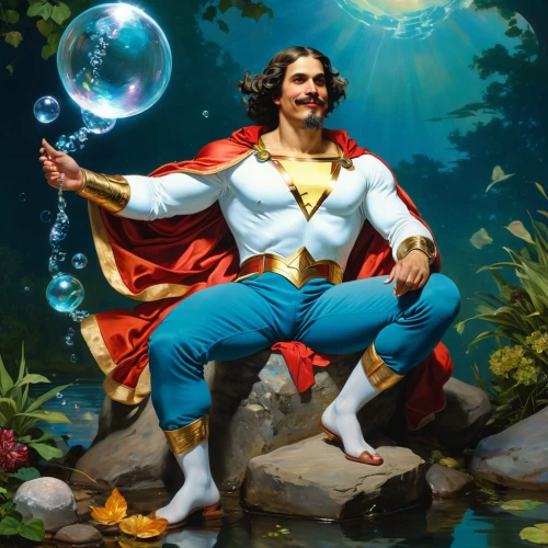 aquaman,merman,god of the sea,sea god,poseidon,mercury,marvelous,superman,merfolk,aquanaut,super man,harmonia macrocosmica,aquarius,emperor of space,the man floating around,superhero,om,bard,el salvador dali,captain american,Conceptual Art,Fantasy,Fantasy 05