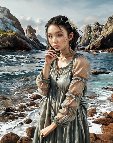 world digital painting,digital compositing,fantasy art,fantasy picture,the sea maid,fantasy portrait,sci fiction illustration,mystical portrait of a girl,little girl in wind,photo manipulation,celtic queen,girl on the river,heroic fantasy,game illustration,lilian gish - female,image manipulation,3d fantasy,sea fantasy,rosa ' amber cover,photomanipulation