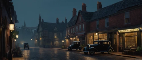evening atmosphere,york,night scene,atmospheric,the cobbled streets,eastgate street chester,the victorian era,oxford,townscape,medieval street,victorian,downton abbey,beamish,mary poppins,spa town,old linden alley,whitby,early evening,the evening light,shaftesbury,Illustration,Realistic Fantasy,Realistic Fantasy 04