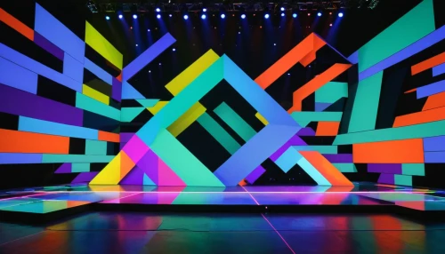 stage design,scenography,zigzag background,led display,stage curtain,vivid sydney,theater stage,chevrons,the stage,circus stage,concert stage,geometric pattern,color wall,colorful foil background,rave,theater curtain,kinetic art,theatre stage,light art,colored lights,Photography,Documentary Photography,Documentary Photography 33