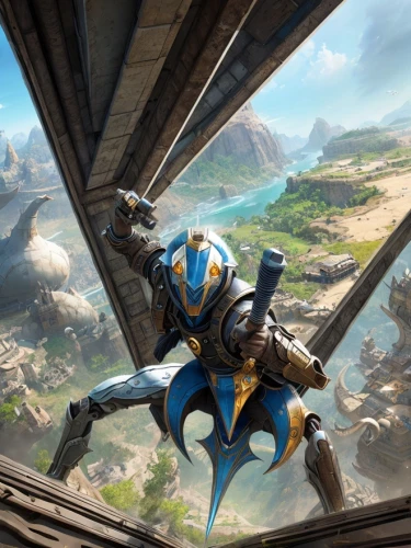 leap of faith,monsoon banner,rein,skycraper,4k wallpaper,cent,climbing helmets,meteora,kadala,goki,nova,nomad,rappelling,skylanders,from the top,tower fall,symetra,take-off of a cliff,above,bird's eye view,Common,Common,Game