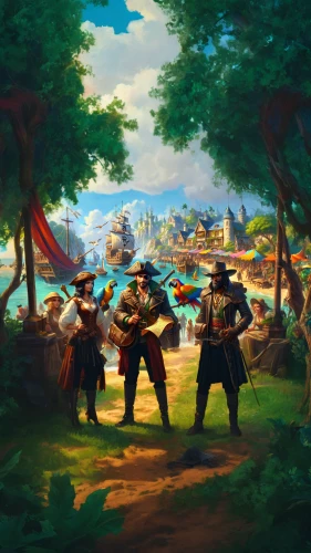 game illustration,pilgrims,oktoberfest background,hunting scene,monkey island,cossacks,square dance,orchestra,pirates,skirmish,assassins,forest workers,country-western dance,guards of the canyon,french digital background,bremen town musicians,wild west,straw hats,mariachi,officers