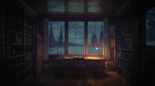 cold room,winter window,abandoned room,winter dream,a dark room,the little girl's room,winter light,winter house,evening atmosphere,dark cabinetry,penumbra,nightlight,cabin,bedroom,the cabin in the mountains,study room,one room,warm and cozy,bedroom window,croft