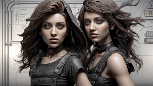 clone jesionolistny,gemini,artificial hair integrations,image manipulation,two girls,sci fi,sci fiction illustration,clone,mirror image,photoshop manipulation,science fiction,download icon,joint dolls,clones,duplicate,sci - fi,sci-fi,action-adventure game,digital compositing,star ship