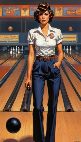 candlepin bowling,duckpin bowling,ten-pin bowling,ten pin bowling,bowler,ten pin,bowling equipment,retro women,bowling balls,bowling,retro woman,bowling ball,lanes,retro girl,bowling ball bag,strike,vintage art,vintage women,billiard ball,bowl,Illustration,American Style,American Style 07