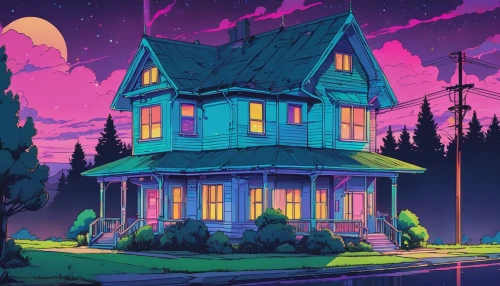 witch's house,house silhouette,lonely house,halloween wallpaper,bungalow,witch house,halloween background,little house,house,purple wallpaper,apartment house,neon ghosts,real-estate,old home,the house,wallpaper roll,housewall,guesthouse,house painting,wallpaper,Illustration,Japanese style,Japanese Style 06