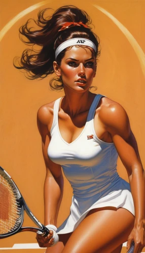 woman playing tennis,tennis player,racquet sport,tennis,frontenis,tennis equipment,racquet,tennis racket,tennis coach,racket,soft tennis,tennis racket accessory,oil painting on canvas,tennis lesson,sports girl,real tennis,oil painting,tennis ball,pickleball,tennis skirt,Illustration,American Style,American Style 07
