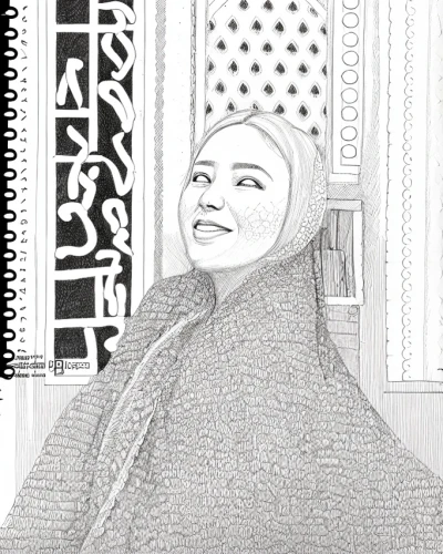 comic halftone woman,yogananda guru,abaya,bayan ovoo,bukhara,hijab,ibn tulun,persian poet,yogananda,moroccan paper,mulukhiyah,burqa,khazne al-firaun,muslim woman,book illustration,kahwah,hijaber,shawl,mubarak,tassili n'ajjer,Design Sketch,Design Sketch,Character Sketch