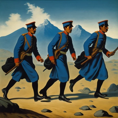 patrols,french foreign legion,cossacks,basotho,franz ferdinand,basotho musicians,carabinieri,kyrgyzstan som,police uniforms,mongolia,forest workers,khokhloma painting,pilgrims,officers,civil defense,the cuban police,police officers,pathfinders,defense,kyrgyz,Art,Artistic Painting,Artistic Painting 06