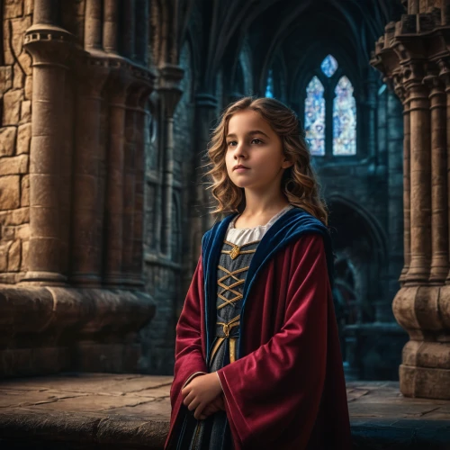 girl in a historic way,gothic portrait,joan of arc,mystical portrait of a girl,tudor,the prophet mary,medieval,church faith,biblical narrative characters,portrait of christi,digital compositing,portrait photographers,abbey,merlin,retouching,girl praying,orla,portrait photography,cavalier,regal,Photography,General,Fantasy