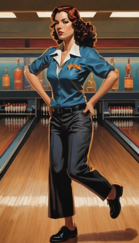 candlepin bowling,duckpin bowling,ten-pin bowling,ten pin,ten pin bowling,bowling,bowler,bowling equipment,bowling balls,bowling ball,retro women,retro woman,lanes,bowling ball bag,strike,kingpin,retro girl,plus-size model,roller skating,artistic roller skating,Illustration,American Style,American Style 08