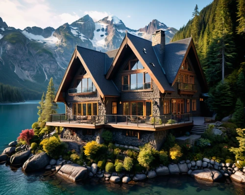 house by the water,house with lake,house in the mountains,house in mountains,the cabin in the mountains,summer cottage,emerald lake,log home,beautiful home,chalet,floating huts,luxury property,cottage,log cabin,wooden house,lake misurina,house in the forest,luxury real estate,british columbia,lake view,Photography,General,Sci-Fi