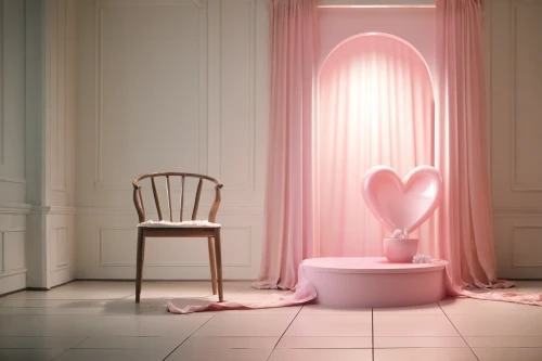 pink chair,valentine's day décor,the little girl's room,beauty room,heart pink,hearts color pink,conceptual photography,luxury bathroom,soft furniture,toilet table,the girl in the bathtub,therapy room,danish room,one room,commode,floral chair,bathroom,chiavari chair,visual effect lighting,digital compositing