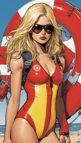 lifeguard,life guard,captain marvel,lifejacket,harley,one-piece swimsuit,motorboat sports,marvel comics,super heroine,red super hero,powerboating,female swimmer,woman fire fighter,sprint woman,motor boat race,parasailing,captain p 2-5,motorboat,wetsuit,fire-fighting aircraft,Illustration,American Style,American Style 06