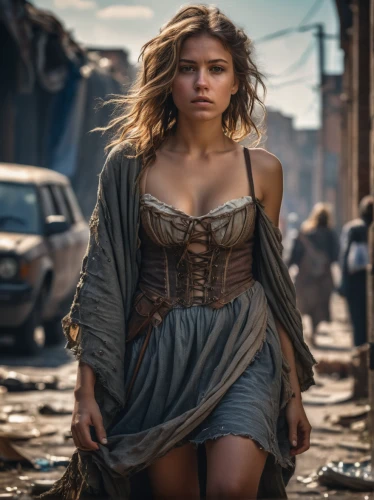 girl in a historic way,torn dress,female hollywood actress,digital compositing,cinderella,hollywood actress,woman of straw,western film,mad max,biblical narrative characters,post apocalyptic,wonderwoman,woman,fantasy woman,warrior woman,piper,a woman,jessamine,a girl in a dress,wonder woman city,Photography,General,Fantasy