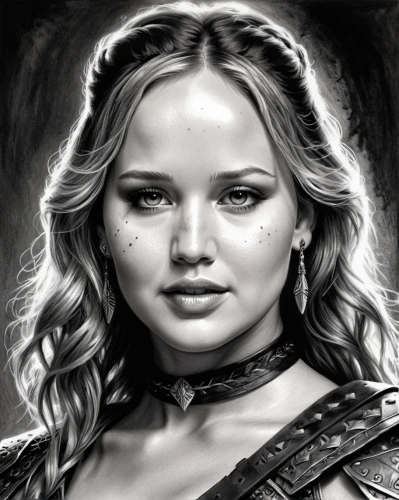 katniss,fantasy portrait,jennifer lawrence - female,female warrior,digital painting,celtic queen,world digital painting,charcoal drawing,fantasy art,pencil drawing,cg artwork,digital art,warrior woman,sci fiction illustration,charcoal pencil,digital drawing,custom portrait,female portrait,pencil drawings,ronda,Illustration,American Style,American Style 05