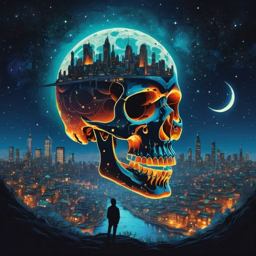 human skull,sci fiction illustration,death's head,death's-head,world digital painting,spotify icon,digital illustration,calavera,skull allover,vector illustration,skull illustration,digital art,soundcloud icon,halloween poster,skulls,brain icon,skull drawing,dead earth,digital artwork,would a background,Illustration,Paper based,Paper Based 13