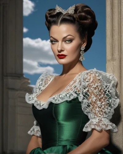 gene tierney,maureen o'hara - female,sophia loren,jane russell-female,olivia de havilland,gone with the wind,jane russell,southern belle,bodice,katherine hepburn,hedy lamarr,hedy lamarr-hollywood,a charming woman,debutante,vintage woman,evening dress,ingrid bergman,pompadour,hoopskirt,gena rolands-hollywood