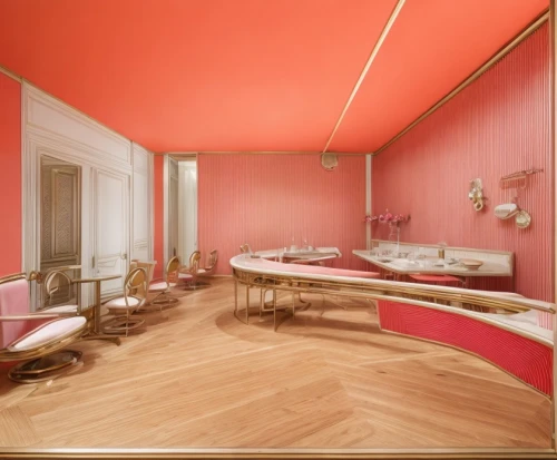 beauty room,salon,the little girl's room,consulting room,gold-pink earthy colors,beauty salon,danish room,treatment room,gymnastics room,interior design,interior decoration,children's bedroom,doctor's room,luxury bathroom,wood flooring,parquet,interiors,doll house,sewing room,casa fuster hotel,Commercial Space,Restaurant,Italian Mid-century