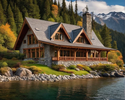 house with lake,house by the water,house in mountains,house in the mountains,the cabin in the mountains,log home,summer cottage,log cabin,beautiful home,cottage,wooden house,fisherman's house,small cabin,boat house,boathouse,emerald lake,home landscape,chalet,luxury property,house in the forest,Photography,General,Natural