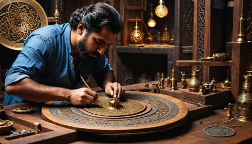 watchmaker,handicrafts,clockmaker,metalsmith,jewelry manufacturing,craftsmen,meticulous painting,indian musical instruments,luthier,wood carving,embossing,gilding,woodblock printing,shashed glass,artisan,shoemaking,tinsmith,handicraft,hat manufacture,silversmith,Photography,General,Fantasy